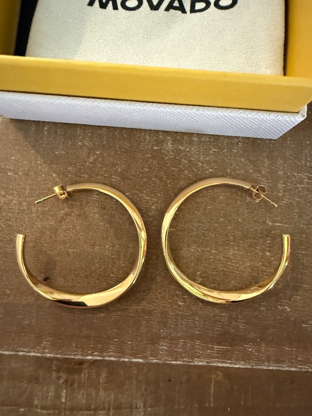 Movado Curve Hoop Earrings - Brand New